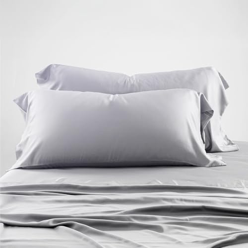 TRAMAS+ Funda de Almohada, 125x45cm,100% Algodón, Extra Suave y Traspirable, Cierre de sobre, Oeko - Tex - Almohada 105, Gris Perla