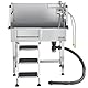 VEVOR Hundewaschstation aus Edelstahl, 870x488x1025 mm Tierpflegewanne mit Ablagetreppe, Wasserhahn, Duschkopf & Seifenhalter, Hundebadewanne, für mittelgroße & kleine Haustiere (Linke Tür)