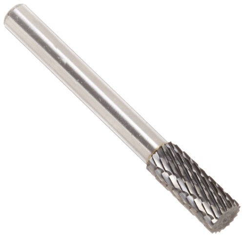 Image of Drill America SA-2 Carbide Burr /Rotary File Cylindrical Double Cut for Die Grinder 5 /16 inch Dia. x 3 /4 inch Cut Length with 1 /4 inch Shank and 2-1 /2 inch Overall Length, DUL Series