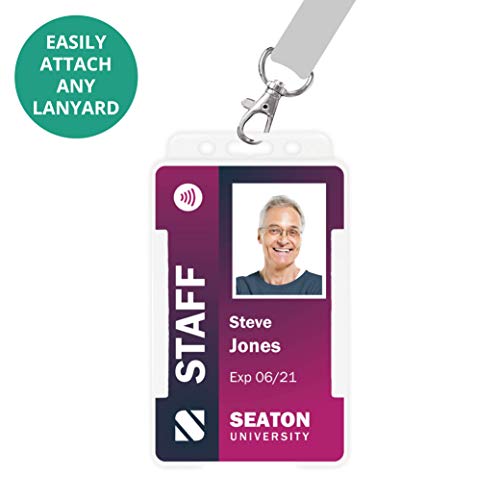 BioBadge Clear ID Card Holders Open-Faced for ID Badges, Portrait - Pack of 100 - Image 5