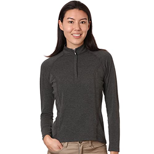 Nozone Umbria Equestrian Shirt, Long Sleeved Quarter Zip Polo for Women, UPF 50+ in Charmix, Large