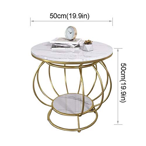 Table basse de table d'appoint en marbre 2 niveaux pour salon chic - 4