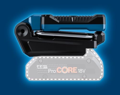Bosch Professional 18V System Akku Leuchte GLI 18V-800 (mit 800 Lumen, 20 LEDs, Leuchtenkopf um 360° schwenkbar und um 180° neigbar)