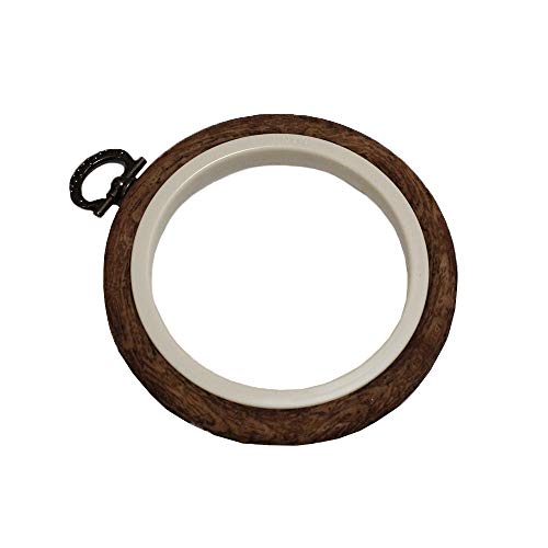 Nurge #1 Cercle à broder rond pour point de croix Effet bois 9,5 cm Cover