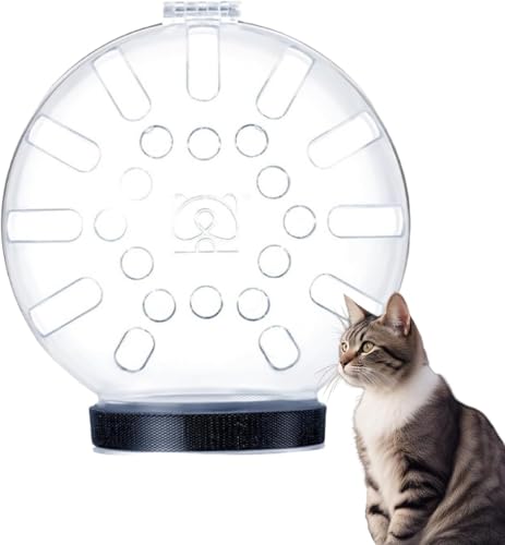 猫 口輪 宇宙ヘッドギア 透明 通気性 噛みつき防止 傷舐め防止 拾い食い防止 術後 傷口保護 家具破壊防止 調節可能 軽量 持ち運び便利 おしゃれ 人気 多機能 犬猫通用 ペット用品 プレゼント ギフト 贈り物 (L)