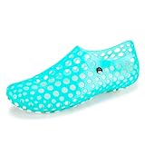 clapzovr Water Shoes Women Sandals Shower Swim Pool Beach River Shoes Aqua Comfort Garden Clogs Blue 8 US