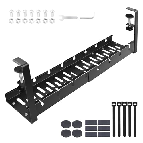 Chemins de Câbles, Gestion Cable Bureau sans Perçage,Cable Management,Panneau de Gestion de câbles, Guide-câbles avec Conduit encoché,Organisateur de Cable pour Bureau à Domicile