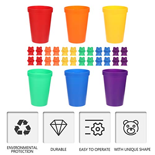 STOBOK 66 PeÃ§as Contando Brinquedos de Urso Contadores de Urso E Copos de ClassificaÃ§Ã£o Combinand