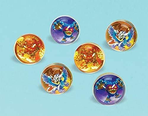 Amscan Skylanders Bounce Balls Birthday Party Toy Favors (6 Pack), 5.7" x 6", Purple/Red