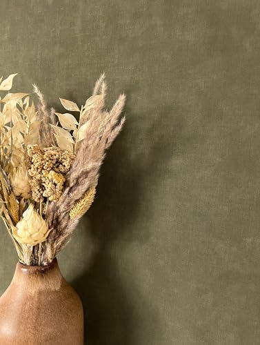 NEWROOM Papel pintado Verde Color Liso Tejido no Tejido - Moderno Verde oliva Verde Oscuro Estructura Monocromo Color Liso