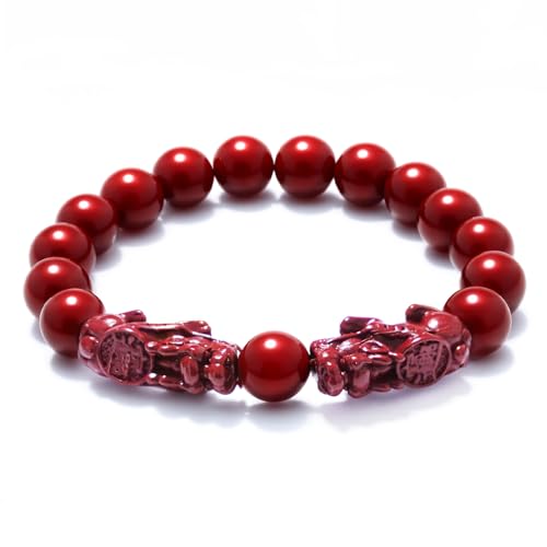 Feng Shui Cinnabar Bracelet, Cinnabar Beads Bracelets Jewelry for Good Luck Women Men Amulet Jewelies