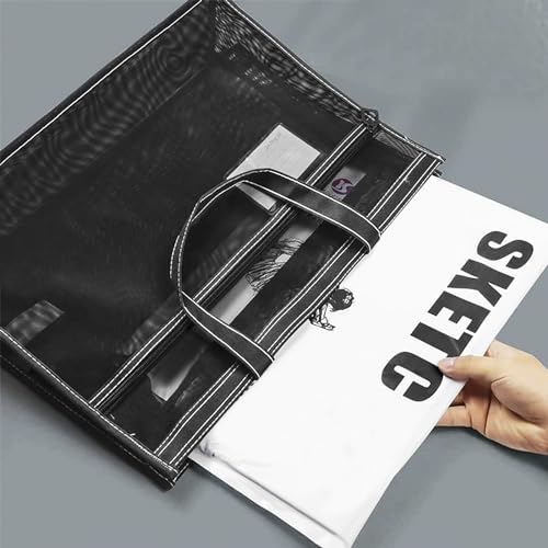 Image of Art Portfolio Bag 18 x 12 Inch, Poster Storage Bag with Handle and Zipper Organizer Transparent Bag for Posters Board, Painting Book, Bulletin Boards, Watercolor Sketchbook