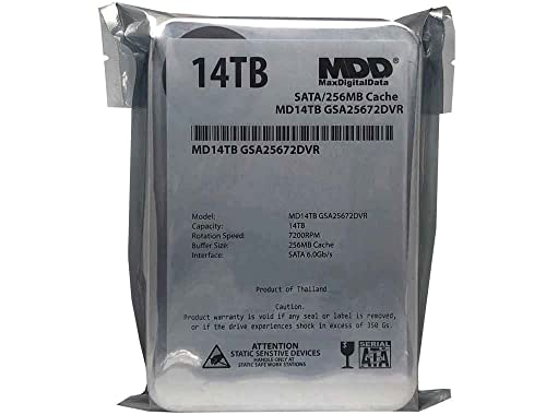 Image of MDD 14TB 7200RPM 256MB Cache SATA 6.0Gb /s 3.5-inch Internal Hard Drive for Surveillance Storage (MD14TGSA25672DVR) - 3 Years Warranty (Renewed)