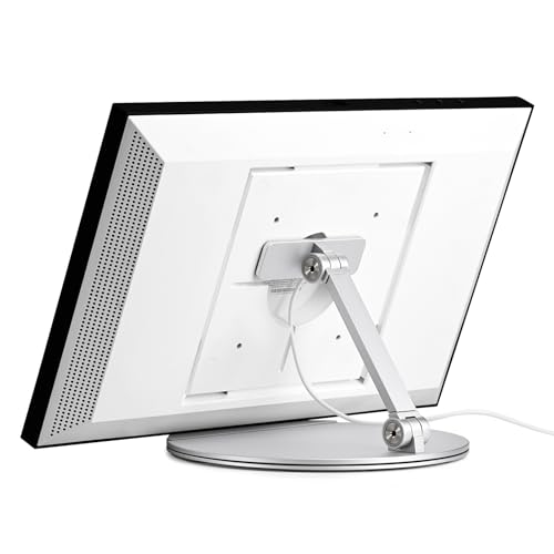 UPERGO Adjustable & Foldable Aluminum Stand for Echo Show 15/21 with 360 Rotating Base No Installation Required (Silver)