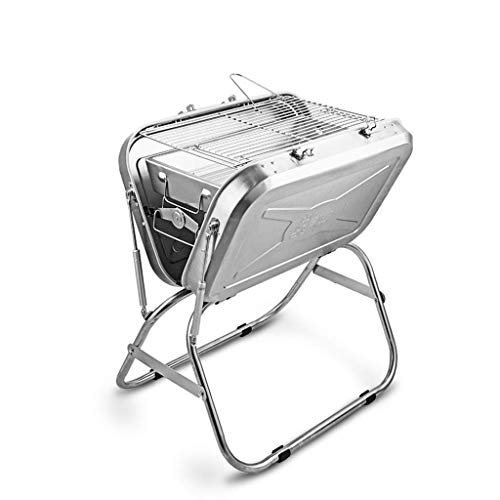 Zryh Barbecue Charcoal Grill Stainless Steel Folding Portable BBQ Tool Kits for Outdoor Cooking Camping Hiking Picnics Tailgating or Outdoor Event