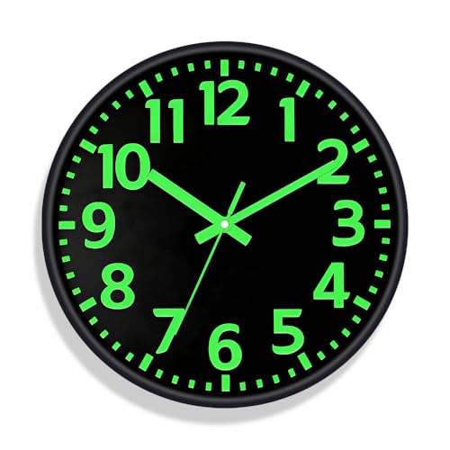 ZMCVOE Horloge Murale Lumineuse, 30 cm Horloge Lumineuse Murale, Silencieuse Horloge Murale Silencieuse Lumineuse, Pendule Murale Fluorescente La Nuit pour...