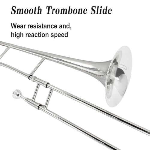 image for ModouString Bb Tenor Slide Trombone – B Flat Brass Trombone Nickel P