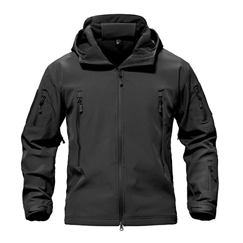 TACVASEN Men’s Special Ops Military Tactical Rain Jackets Winter Warm Fleece Softshell Hooded Raincoat Snowboard