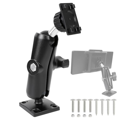 FPN Car Mount for CarPlay Screen Aluminum Alloy Medium Arm & Square Plate AMPS Base Truck Vehicle Dashboard Mount for in-Car Monitors CarPlay Mounts