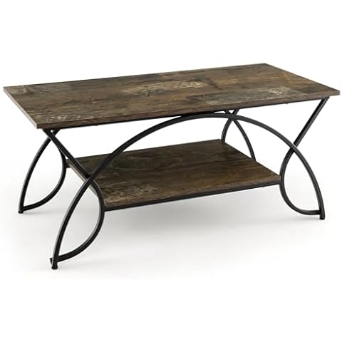 COSTWAY Vintage Marble Effect Coffee Table Cover