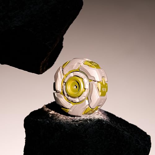 Image of Metal Fidget Spinner for Adults - Spin-Activated Transformation (Open Armor) Spinner, Cool Fidget Toy for Stress Relief, Viral on TikTok & YouTube (Gold & Gray)