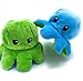 Peluche de Felpa Pulpo Reversible, Pulpo de Doble Cara, una Cara Sonriente y la Otra Cara Triste, para Expresar Tus propias emociones. (Verdeazul)