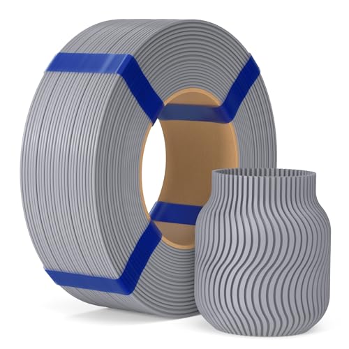 Image of ELEGOO PLA Basic Refill Filament 1.75mm Gray 1KG, 3D Printer Filament No Spool Dimensional Accuracy + /- 0.02mm, 3D Printing PLA for Reusable Spool Refilling