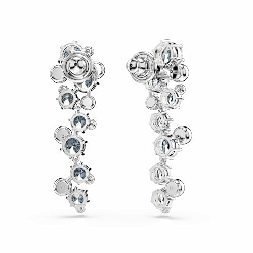 Swarovski Constella drop earrings, Mixed cuts, White, Rhodium Finish4