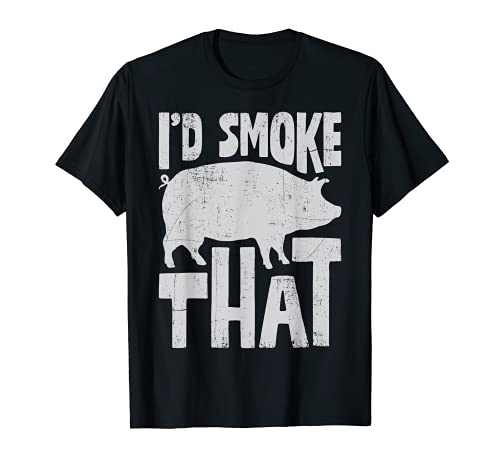 Chef I'd Smoke That Pig Pork BBQ Barbecue Men Women Vintage Camiseta