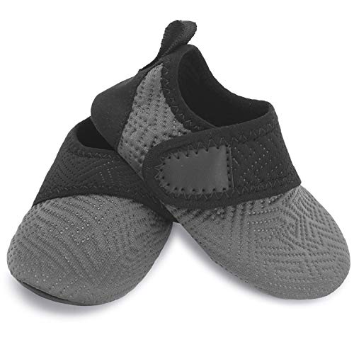 Barerun Baby Water Shoes Barefoot Skin Aqua Sock Swim Shoes For Beach Swim Pool Grey 12-18 Months Infant #TOP4