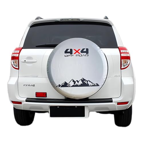 Tribones for Toyota Buick SUVs, Honda CR-V, Jeep Liberty, Toyota RAV4 Spare Tire Cover, Spare Wheel Cover Protector, Tire Cover Protector, White/Silver (M: 225/65R17, 235/55R19)
