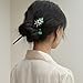 Arvintas 4 PACK Japanese Chinese Wooden Hair Stick, Hairpin with 4 Different Flower Styles, Retro Wooden Hair Accessories for Women Girls