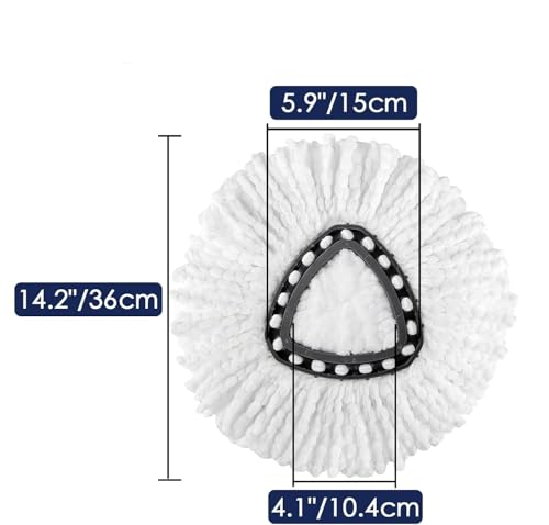 Image of Mop Replace Head, Spin Mop Replacement Head Easywring 1-Tank System, Easy Cleaning, Microfiber, Machine Washable (3 Pack)