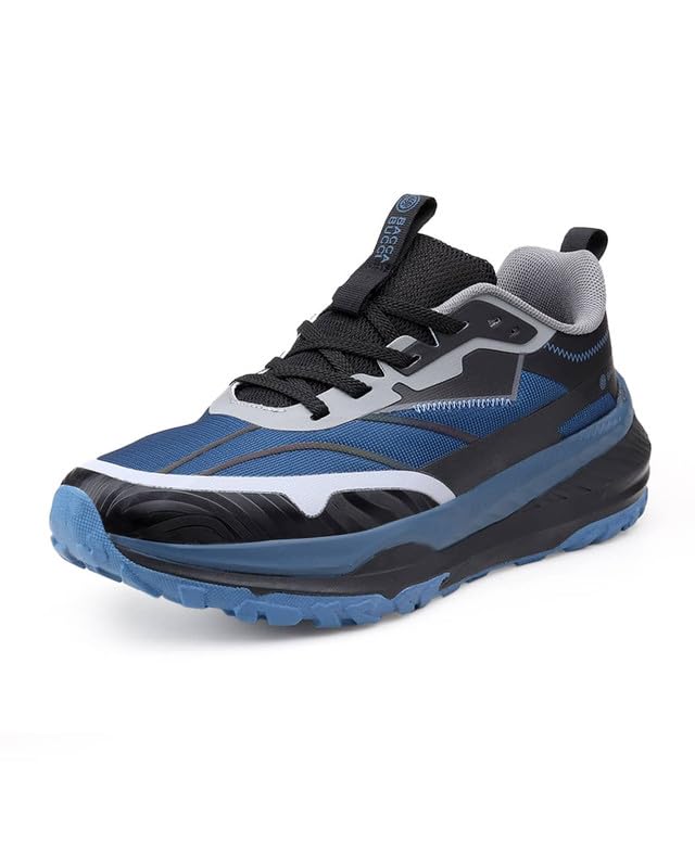 Image of Bacca Bucci HYPERCORE Men's Running /Walking Shoes | Breathable Mesh Upper with Reinforced Overlays | Thick Cushioned Midsole | Rugged Lug Grip Outsole | Lace-Up Sports Sneakers