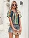 Zeagoo Women Top Short Sleeve Shirts Blouses 2026 Fashion Summer Graphic Tees Clothes Cute Business Work Outfits Multicolor L