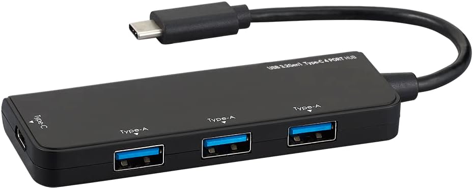 Digio2 USB Hub USB 3.2 Gen1 Type-C 4-Port Converter Hub White