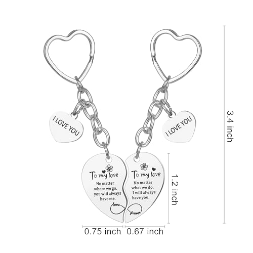 Image of 2Pcs Mother Daughter Heart Matching Keyring Keychain Set Gifts For Mom Christmas Mothers Day Gifts from Daughter