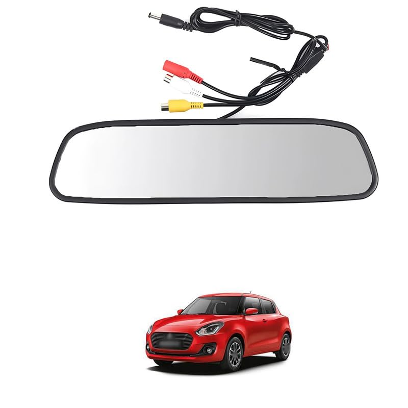 Car Video Monitor 4.3 inch Auto Screen 12V-24V Universal Mount Clip-On Current Mirror for Backup Camera/Front Camera/Media Player/Safety Driving Comfortable with Sw-ift Old-image-41