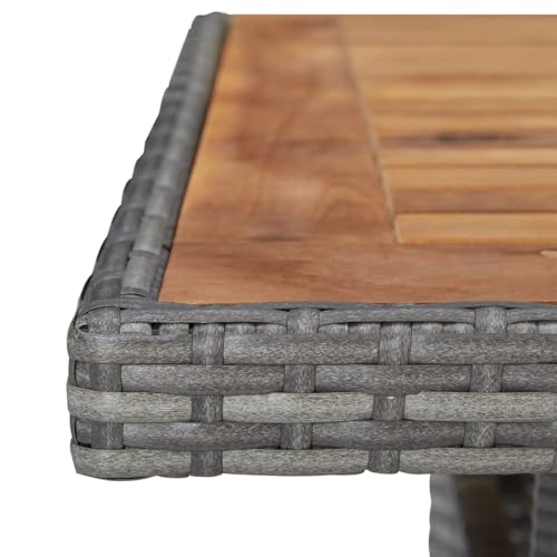Vopese Mesa exterior para 4 personas | ratán de polietileno y madera de acacia | gris-marrón | terraza y jardín | 80 x 80 x 75 cm Model46172