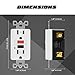2 Pack - ELECTECK 15A/125V Tamper Resistant GFCI Outlet, Decor Receptacle with LED Indicator, Decorator Wall Plate and Screws Included, Red Button for Reset and Black for Test, ETL Certified, White