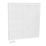 EZ-FLO 61633 Steel Return Air Filter Grille for Sidewall and Ceiling Installation, 20' x 25' White