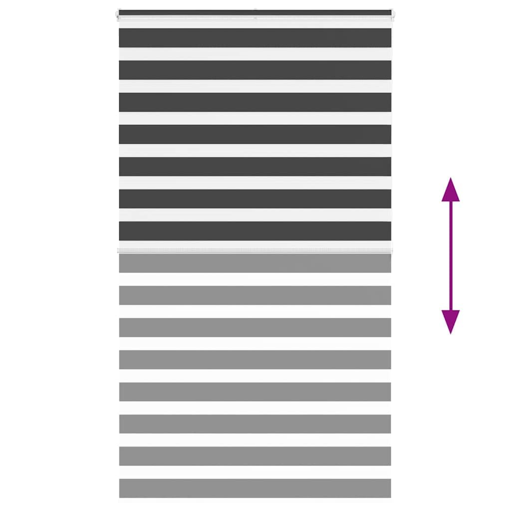 Rollo Zebra, Schwarz, 130 x 200 cm, Stoff, 125,9 cm, Polyester | Wandmontage oder ohne Bohren, lichtundurchlässiges Licht, Kindersicherung, leicht zu reinigen