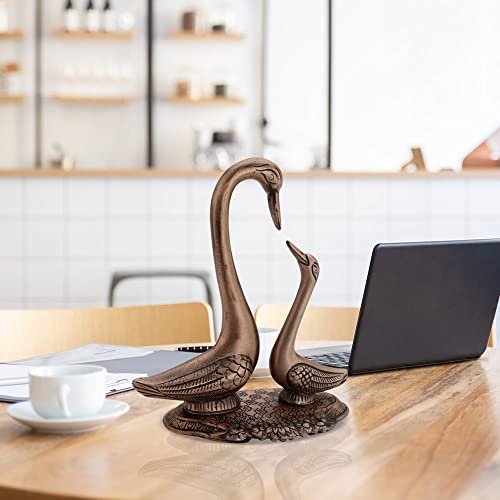 Image of ARTSMART Metal Kissing Duck Showpieces Decorative Love Bird Pairs Handcrafted Kissing Swan Couple Figurines Statues Idols for Home Decor Office Gift Items (Copper Finish)