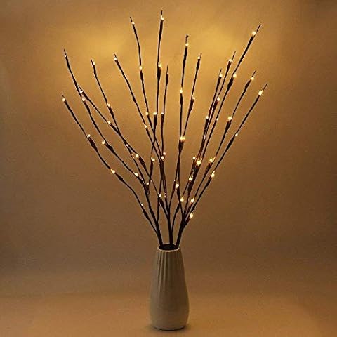 LED Branch Lights Battery Powered,Warm White Lighted Twig Branches Decorative Lights Willow Twig Lighted Branch for Home Holiday Party Decoration Cover