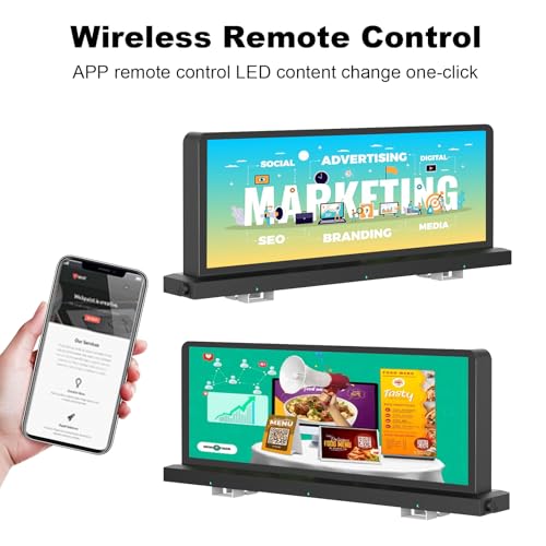 Image of Double Sided Taxi Top LED Display, 4500nits High Brightness Commercial Advertising Car Roof LED Screen, IP65 Waterproof Advertising Display, 3G /4G /WiFi /USB Control, Wireless Remote Control