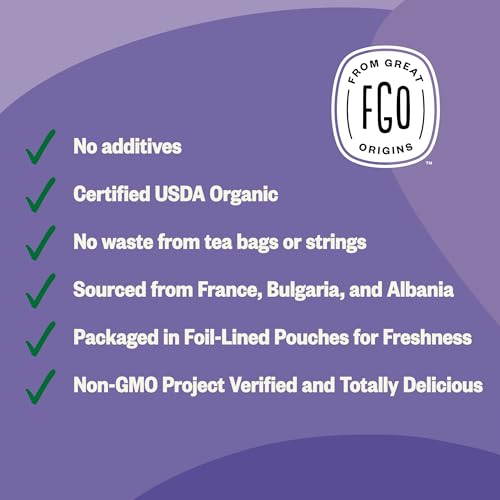 Image of FGO Organic Dried Lavender Flowers, Extra Grade Dried Buds, Imported From France for Culinary or Sachet Bags, 16oz Bulk, Packaging May Vary (Pack of 1)