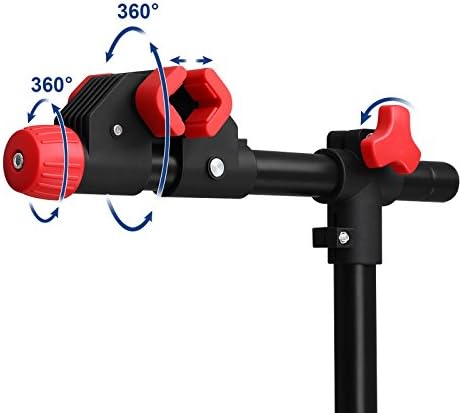 SONGMICS Heavy Duty Bike Mount Stand Professional Telescopic Bike Bicycle Mount Stand with Magnetic Tool Tray, Workshop, Garage, Portable, Black/Red SBR02B