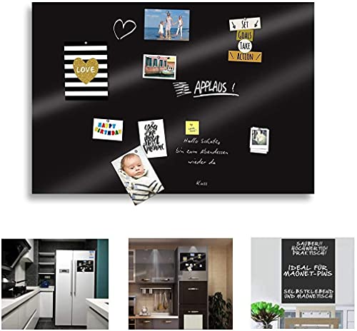 KaRoFoilFIX Zelfklevende en magnetische vinyl-bordfolie in verschillende maten | kleur: zwart | incl. krijtstift… - Image 6