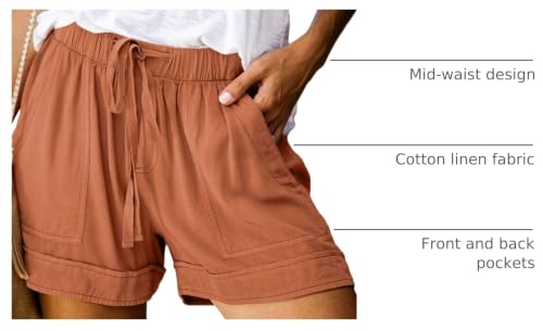 Image of KISSMODA Womens Summer Shorts Leopard /Camo /Solid /Floral Print Elastic Waist Pocketed Casual Pants