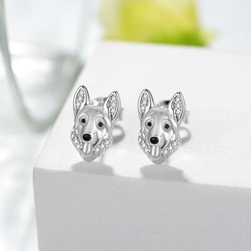 German Shepherd Earrings/Dachshund Earrings/Yorkie Earrings/Schnauzer Earrings 925 Sterling Silver Dog Jewelry Animal Stud Earring Birthday Gift for Women Dog Lover2
